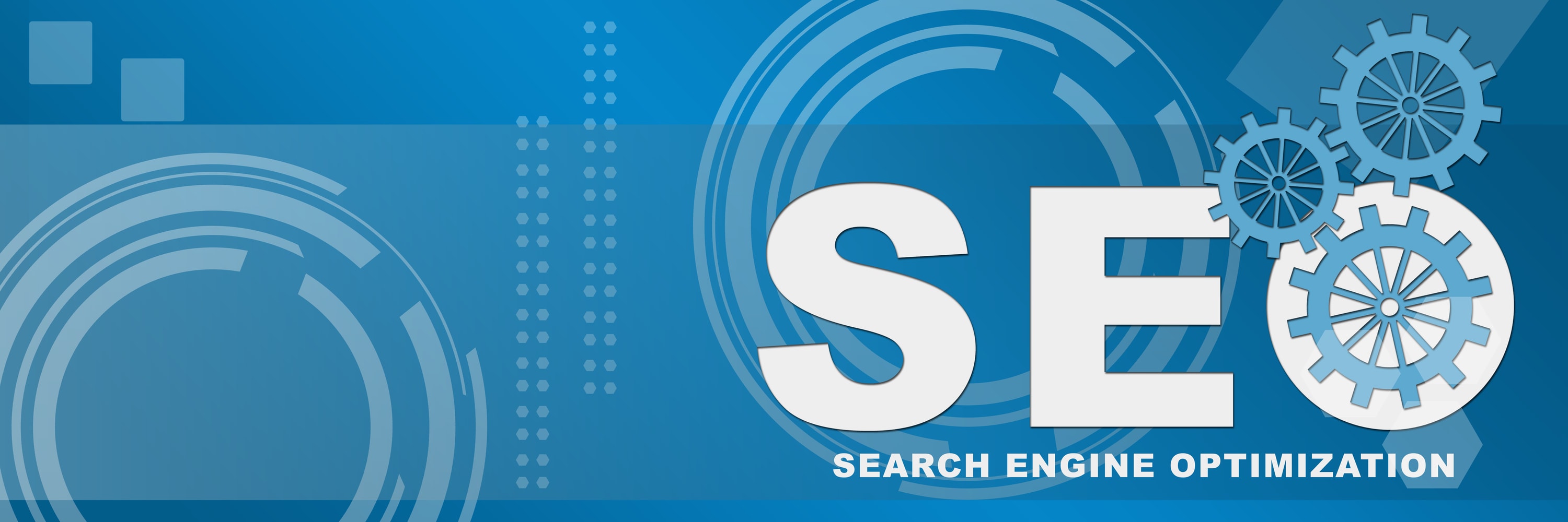 SEO - search engine optimization banner with gears