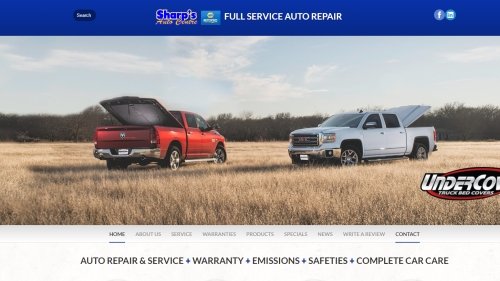 Sharp's Auto Centre website image