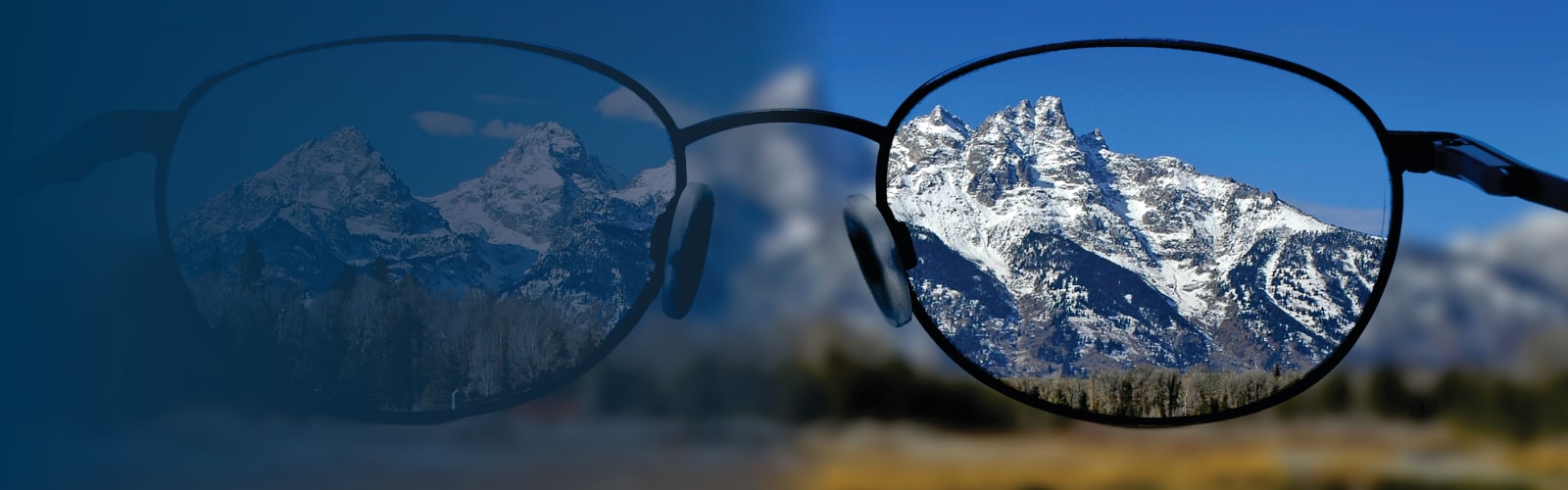 clarity drives growth - clear view of mountains through glasses