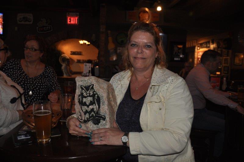 debi katsmar with owl presented by Denise Guerette