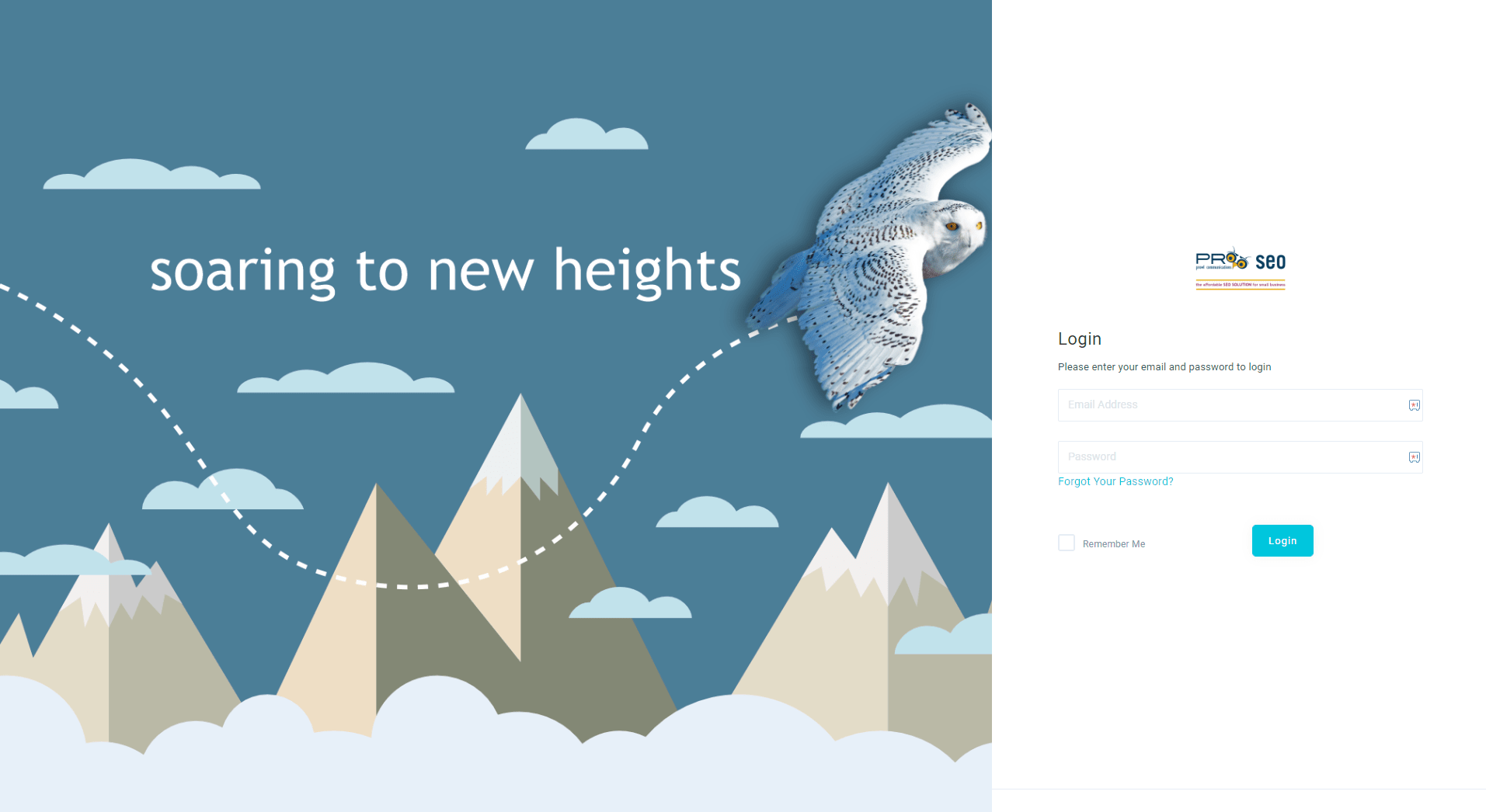 login screen of PRowl's SEO platform