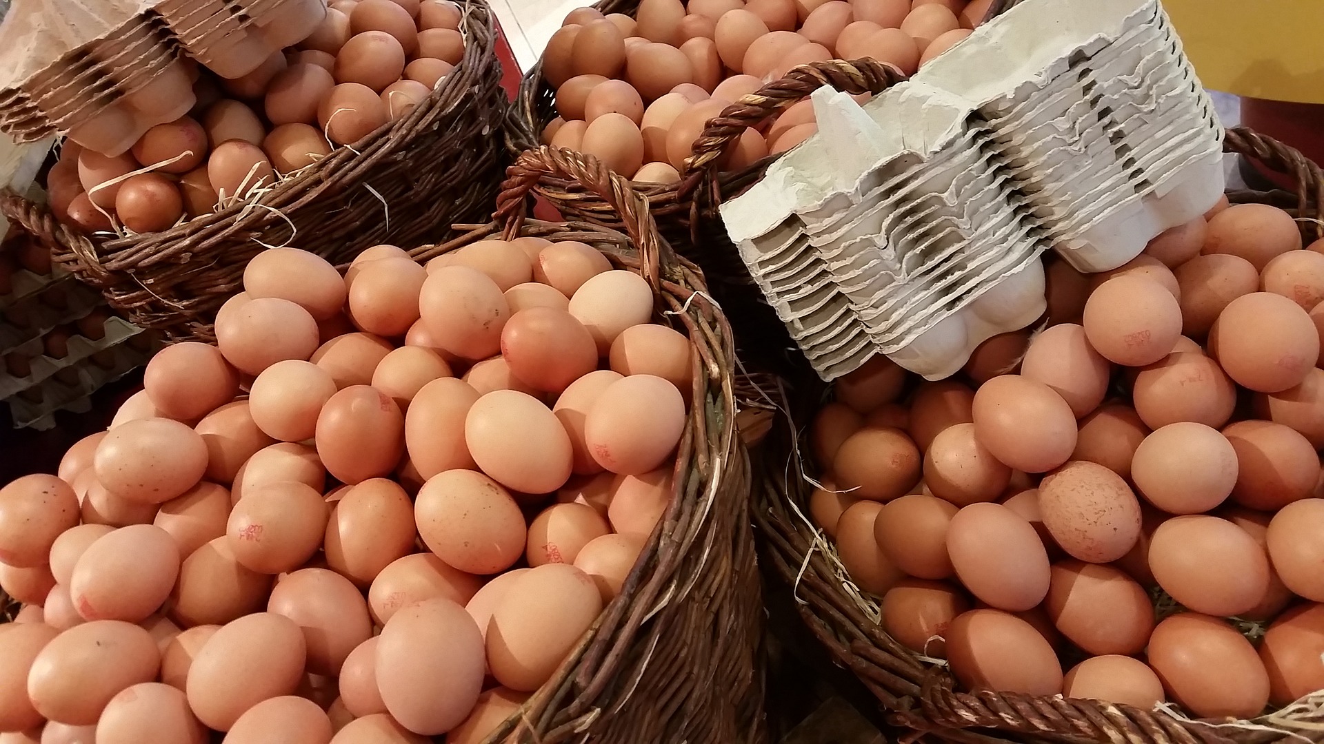 eggs in baskets