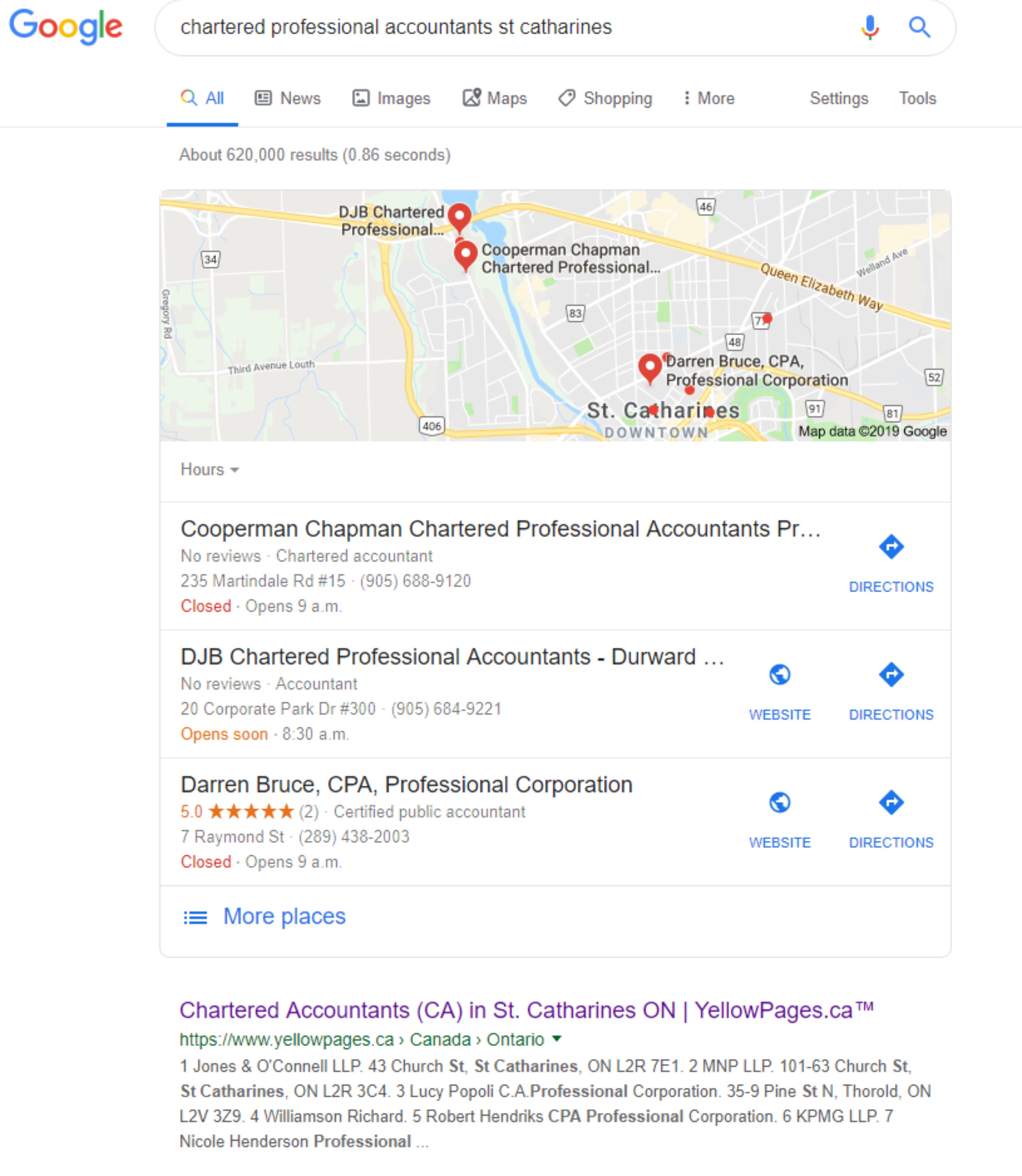 google search for cpa st catharines