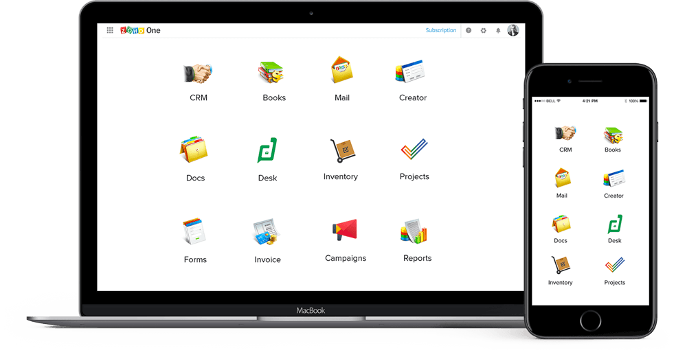 zoho one suite of business applications and mobile apps