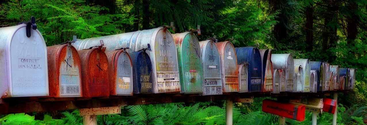 mail boxes in a row