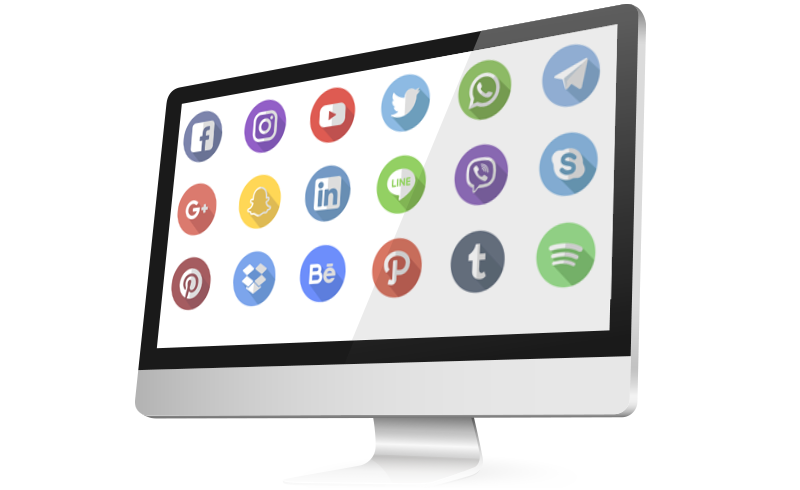 social media platform screen shot of icons