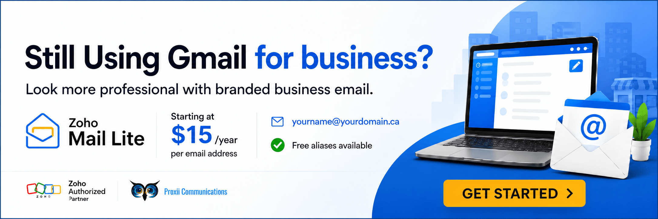 zoho mail lite banner GET STARTED