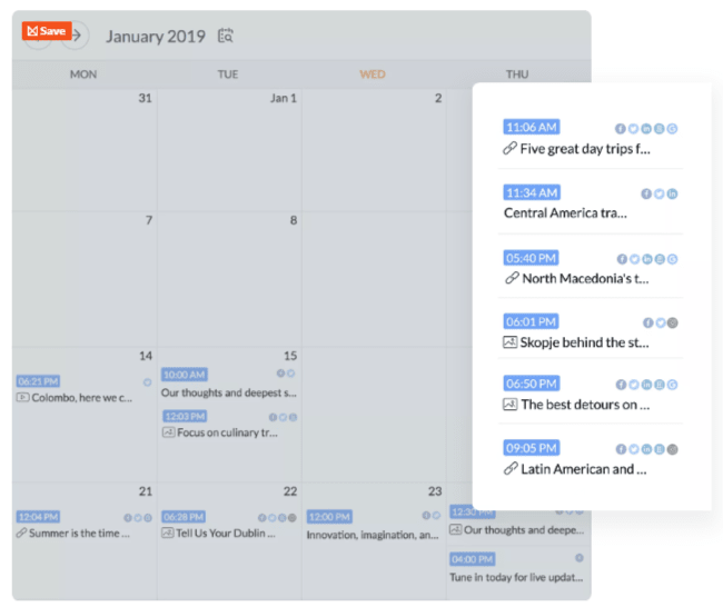 zoho social publishing calendar